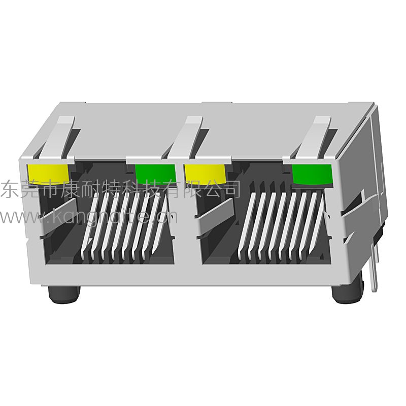 RJ45 1*2 56带屏蔽带灯